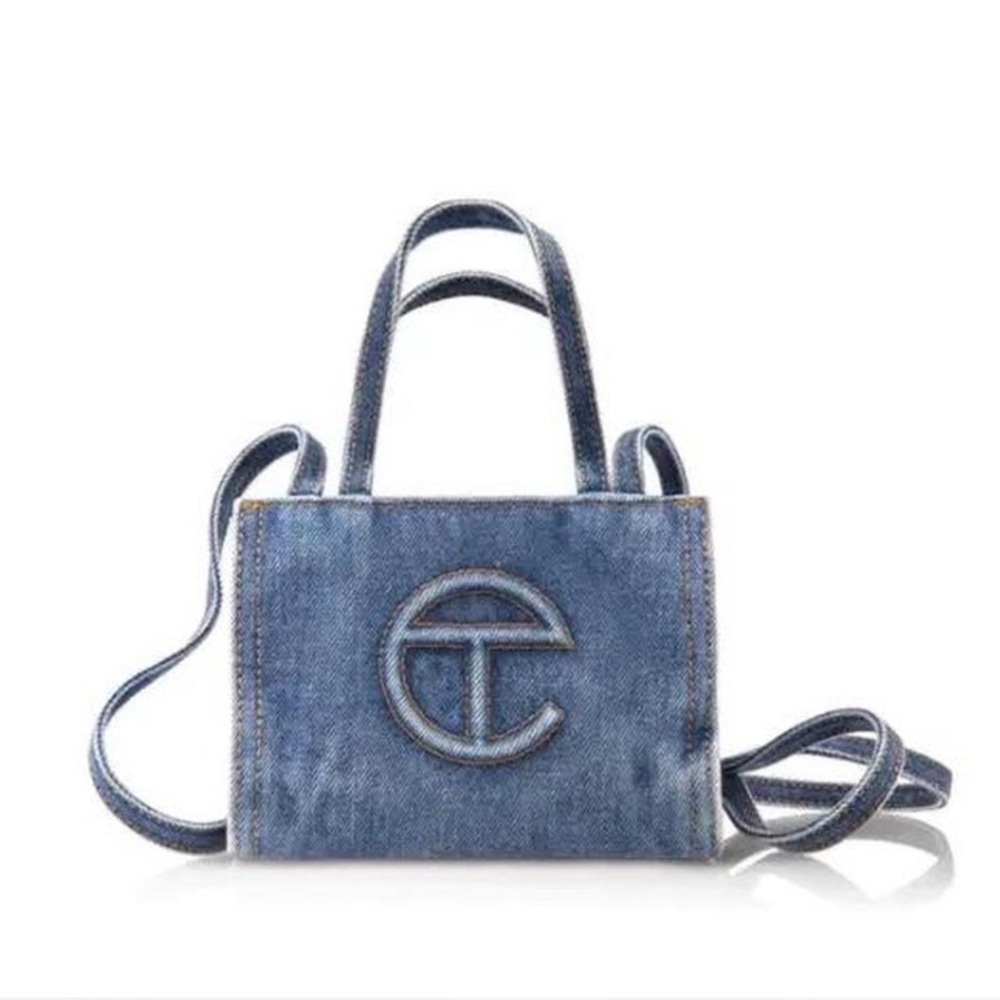 Telfar Denim Mini Shopper Bag - Blue Jean